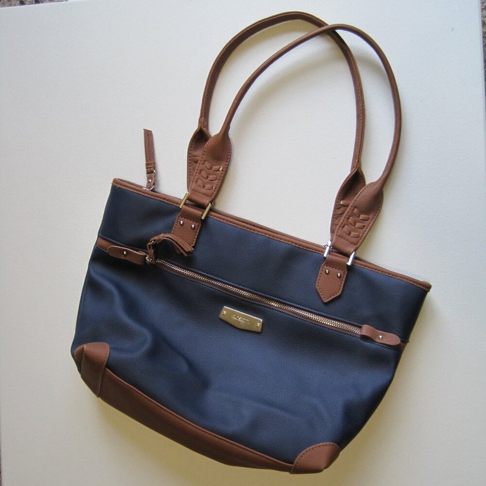 Rosetti Navy blue and Brown Tote Bag
